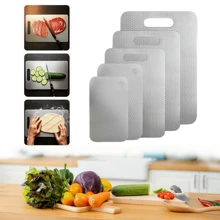 Anti-Slip Stainless Steel Kitchen Chopping Board With 5 Sizes To Choose From, Antibacterial And Deodorizing, Easy To Clean, Various Sizes Suitable Cutting Fruits, Vegetables, Meat And Bread, Chopping Board, Kitchen Supplies