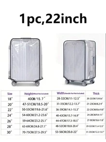 Transparent Luggage Cover, Wide Hook And Loop Thickened Wear-Resistant Waterproof Travel Luggage Dust Cover - PVC Luggage Transparent Cover - Waterproof Plastic Protective Sleeve For Luggage And Bags Travel Accessory, Suitable For 18 Inches To 30 Inches, Transparent PVC Luggage Case Cover, Essential Travel Accessory For Vacation Trips Bag For School School Accessories School Stuff