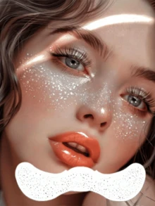 6pcs Shiny Silver Freckle Stickers, Waterproof, Suitable For Women, Can Be Used As Face Tattoos For Dance, Music Party Makeup