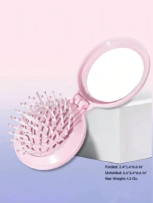 1 pezzo Pettine compatto e portatile mini con cuscinetto d'aria a forma di margherita, spazzola districante con manico, strumento per acconciatura e parrucchiere, cura dei capelli, regalo per ragazze (rosa), articoli essenziali per il ritorno a scuola, vacanze e viaggi