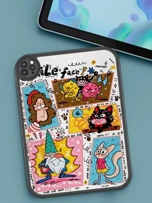 Autumn And Winter Floral Art Gradient Mottled Printing Pattern Cute And Funny Hand Drawn Style Tablet Case All-Sided Luxury Shock Proof Case Compatible With IPad Air 5th, Full Protection Case Compatible With IPad Air 4th 10.9 Inches. - Black - View 5