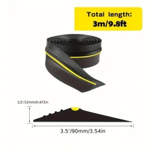 1 Stück 3m universelle Garagentür Bodendichtung, wetterfeste DIY verstärkte Gummidichtung, gelber Streifen