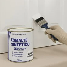 Esmalte Sintético para Interior y Exterior 750ml | Disponible en Blanco o Negro | Acabado Brillante, Mate o Satinado | Pintura de Alta Cobertura para Madera y Metal