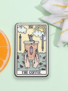 1pc Creative Vintage Tarot Inspired Sun & Cloud Metal Brooch, Casual Bohemian Zinc Alloy Lapel Pin For Clothing, Backpacks, Autumn/Winter Daily Accessories School