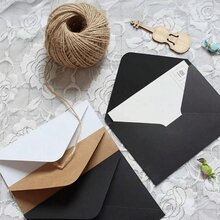 10-50pcs Classical White Black Kraft Blank Mini Paper Window Envelopes ,Small Card/Note Holders ,For Wedding Invitation ,Birthday Party Gifts And Christmas Celebration Back To School