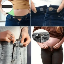 6/16/24Pcs Button Waist Extender, Multi-Size Adjustable Elastic Pants Button Extender, Seamless Flexible Denim Belt Extender - Multicolor - View 5