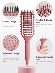 Cepillo para ondular el cabello, cepillo definidor de rizos para cabello rizado - Peine ventilado desenredante y de peinado | Reduce el tirón, realza los rizos, perfecto para el secado con secador de pelo