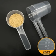 100ml 带刻度塑料量杯，50g 宠物食品勺，适用于粉末、液体、颗粒、烘焙测量 - 無色 - 查看 3
