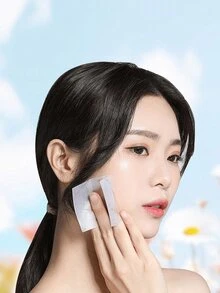100片/盒 男女通用吸油纸，控油收缩毛孔，清爽面部吸油纸，便携式化妆工具，带镜子和粉扑，适合油性肌肤，亚麻吸油湿巾，居家、办公室、学校、旅行皆宜 - 彩色 - 查看 4