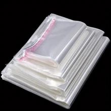 100 pezzi Sacchetti autoadesivi in OPP, doppio strato in plastica da 5 mil, trasparenti, sacchetti per confezione regalo per indumenti con chiusura automatica