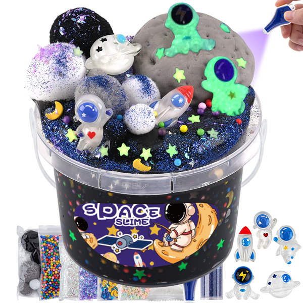 1 set, 300ml gran cantidad, con una gran cantidad de accesorios, juego de manualidades de arcilla de barro de cristal, arcilla personalizable, slime creativo, múltiples opciones de color y estilo, juego de arcilla antiadherente, kit de slime, juguete de descompresión, un gran regalo para niños/niñas, barro cepillado