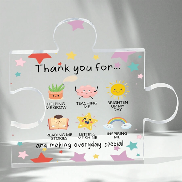Thank You Gifts - Heart-Shaped Acrylic Desk Decor With Appreciation Message For Women, Teacher, Coworkers, Friend, Boss - Ideal Birthday, Christmas & Office Present For Teachers & Friends
