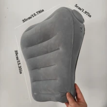 Cojín lumbar inflable ergonómico, almohada ajustable de aire para la cintura, almohadilla lumbar portátil para silla de oficina y asiento de coche, alivia el dolor de espalda y mejora la postura - Gris - Gris - Ver 3