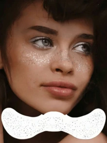 6pcs Shiny Silver Freckle Stickers, Waterproof, Suitable For Women, Can Be Used As Face Tattoos For Dance, Music Party Makeup
