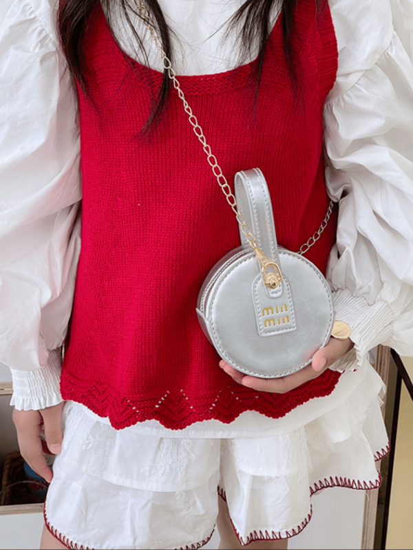 Bolsa de Ombro Infantil, Bolsa Redonda de Bolo, Sacola para Passeio, Cor Dopamina, Bolsa de Moda para Banquete, Mini Bolsa Infantil, e a Primeira Escolha para Presentes