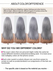 16 Inch Long Straight Grey Wigs With Bangs Synthetic Wigs For Women Ordinary Work, Life, Dance Parties And All Occasions Use