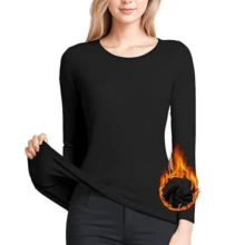 Ripoll Kit 3 Long Sleeve Women's Winter Plush Thermal Blouse - Đen/Hỗn hợp/Đỏ tía - Xem 3