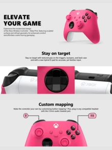 Microsoft Core Wireless Gaming Controller – Electric Volt Series X|S, One, Windows PC, Android, And IOS-Pink - Pink - View 6