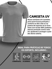 Kit 4 Men's Dry Fit T-Shirts Polyester Premium Mesh UV Protection Running Training - Grey - View 2