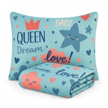 LuckBaby Single Bedspread Kit For Boys And Girls, 2 Pieces - Baby Blue - View 2