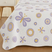 LuckBaby Single Bedspread Kit For Boys And Girls, 2 Pieces - Purple - View 4
