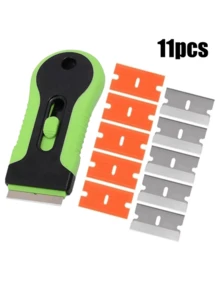 1 套清洁刮刀、玻璃刮刀工具，配有 5 个钢刀片和 5 个塑料额外刀片，用于去除烤箱和窗户上的贴纸、纸张、食物残渣、油污、油漆和胶水