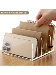 Desktop File Organizer - Bộ sắp xếp thư trong suốt 5 ngăn đựng tài liệu, tạp chí và phong bì - Hoàn hảo để lưu trữ tại nhà, văn phòng và lớp học khi trở lại trường - Nhiều màu - Xem 2