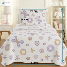 LuckBaby Single Bedspread Kit For Boys And Girls, 2 Pieces - Purple - View 7