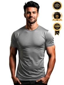 Kit 4 Men's Dry Fit T-Shirts Polyester Premium Mesh UV Protection Running Training - Grey - View 3