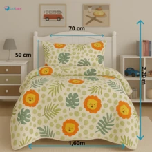 LuckBaby Single Bedspread Kit For Boys And Girls, 2 Pieces - Multicolor - View 4