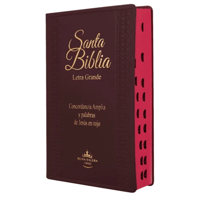 Biblia RVR60 letra grande tamaño mediana vinil vino con indice