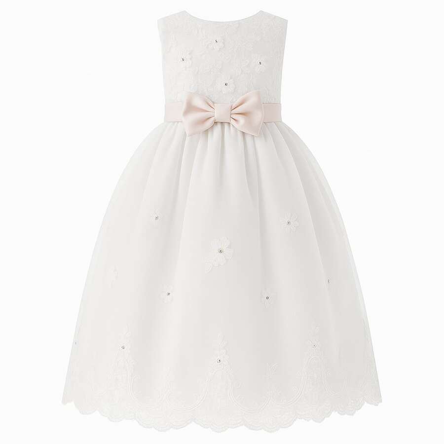 Vestido para Niña Blanco de Primra Comunion o Ceremonia 3359 Tallas 6 a 17 Años - Blanco - Ver 1