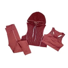 3-Piece Sports Lycra Set With Top - 摩卡棕 - 查看 3