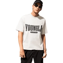 Playera Young LA LL Grande Gym Unisex Oversize - Blanco - Ver 1