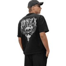 Playera Young LA LL Calavera Gym Unisex Oversize - Negro - Ver 1