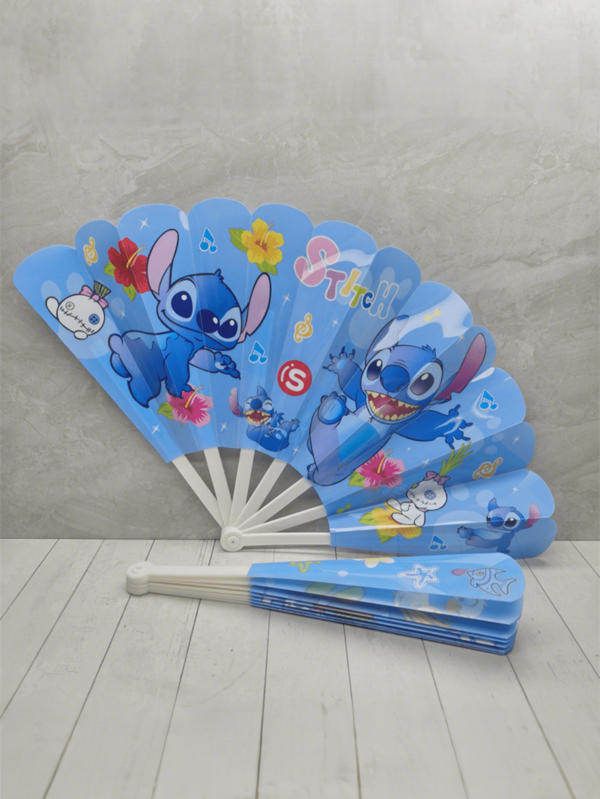 Disney Disney, 1 Piece, Stitch 30% Off Fan, Patterns Randomly Mixed. Whether For Daily Outings, Outdoor Activities, Or Attending Exhibitions, Etc., It Can Be Taken Out At Any Time To Fan And Quickly Bring Coolness To Relieve The Heat.