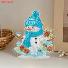 DIY Round Diamond Snowman Shaped Diamond Painting Kit, Sparkling Acrylic Snowman Model, Handicraft Fun, Mosaic Handicraft Art, Desktop Stand, Room Home Decor, Holiday Celebration Decor, Unique Gift - Multicolor - View 16
