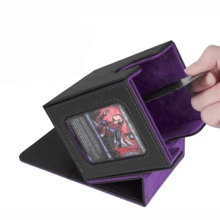 MTG 卡牌盒带指挥官窗口显示，皮革材质，可容纳 100 张双套 TCG 卡 - 彩色 - 查看 8