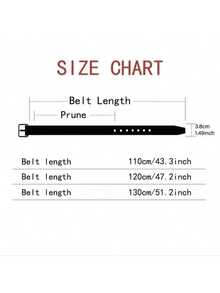 Men's Retro Buckle Belt - High Quality Casual Fashion Belt - Marrom Padrao de lichia - Xem 4