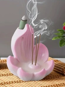 Fshonbutie Räucherstäbchenhalter, multifunktionale Harz Lotus Blumen Heimdekoration Räucherstäbchenhalter für Schlafzimmer, Wohnzimmer, Büro, Altar - Verschiedenfarbig - Übersicht 5