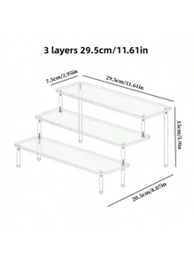 1pc Acrylic Jewelry Display Stand, 1/2/3/4 Tier Jewelry Display Rack, Cosmetics & Perfume Display Shelf, Antique Jewelry Display Stand, Used For Displaying Accessories, Jewelry, Perfume, Makeup And More