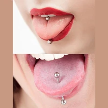 6 Pcs 16mm Straight Barbell Body Piercing Jewelry, Surgical Steel Tongue Ring