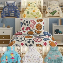 LuckBaby Single Bedspread Kit For Boys And Girls, 2 Pieces - Purple - View 8