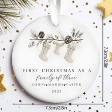 1 pieza Adorno personalizado de Primera Navidad, regalo de Navidad, regalo de Acción de Gracias, decoración del hogar