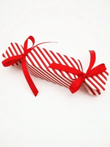50/100 Pcs Christmas Candy Boxes Empty For Treat Boxes With Ribbon Red Small Candy Boxes For Sweets, Chocolate, Decoration Gift Boxes Party Favor Boxes For Xmas, Wedding Party Wrap Bag