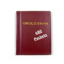 1 英镑小硬币硬币相册，硬币收藏书夹，大容量皮革封面，带金箔压花，适合收藏家，美国硬币，一分钱，一分硬币，一角硬币，五分钱硬币，四分之一美元硬币，小徽章，纪念币收纳盒 30 毫米，返校，秋季装饰，秋季装饰，圣诞节礼物，万圣节礼物 - 彩色 - 查看 13