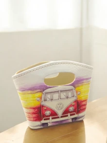 Porta treco com strass - Vermelho e Branco - Visão 1