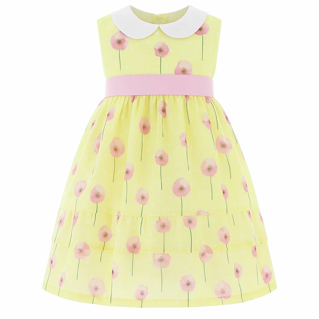 Vestido para Niña Amarillo 3529 Tallas 0 a 4 Años - Amarillo - Ver 1
