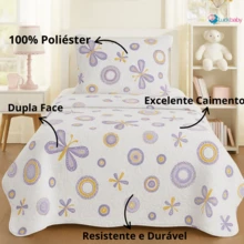 LuckBaby Single Bedspread Kit For Boys And Girls, 2 Pieces - Purple - View 5