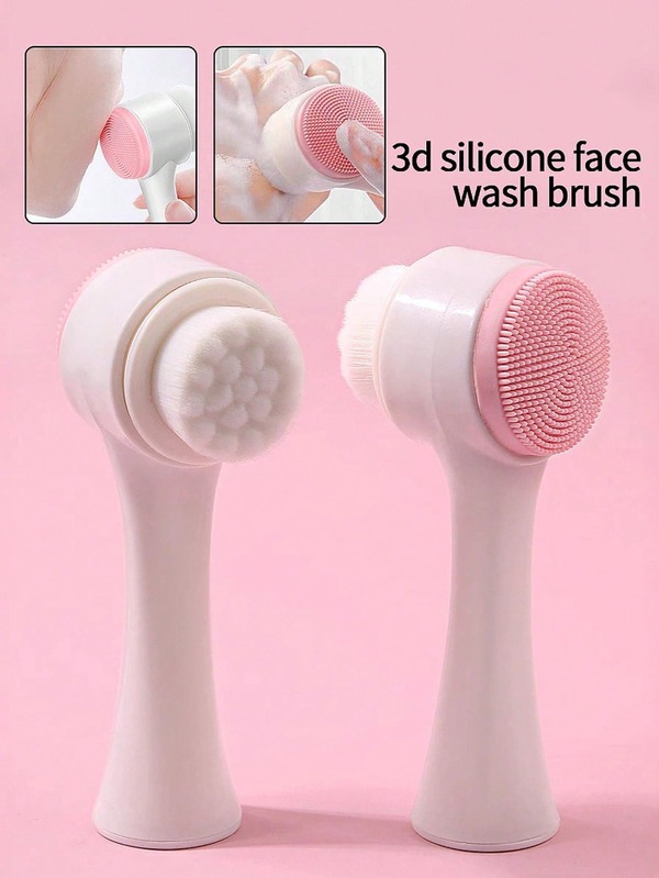 1 Stück Gesichtsreinigungsbürste mit weichen Silizium-Borsten, Gesichtspeeling-Porenreinigungsbürste, beidseitige manuelle Massagebürste zur gründlichen Porenreinigung, 2-in-1 Gesichtsreinigungsbürste